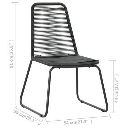 Dining Set Black and Brown PVC Rattan Compact Lightweight