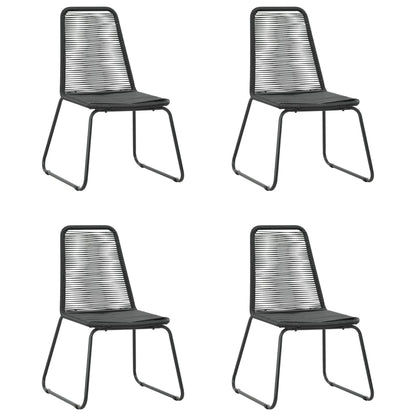 Dining Set Black PVC Rattan 5 Piece Set Light Weight Dining Set