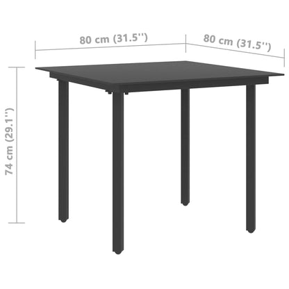 Dining Set Black PVC Rattan 5 Piece Set Light Weight Dining Set