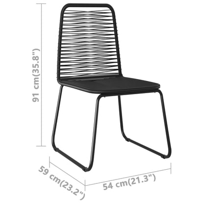 Dining Set Black PVC Rattan 5 Piece Set Light Weight Dining Set