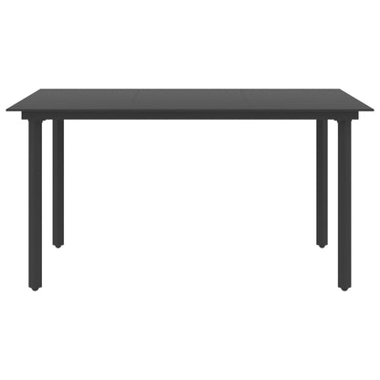 7 Piece Patio Dining Set PVC Rattan Black