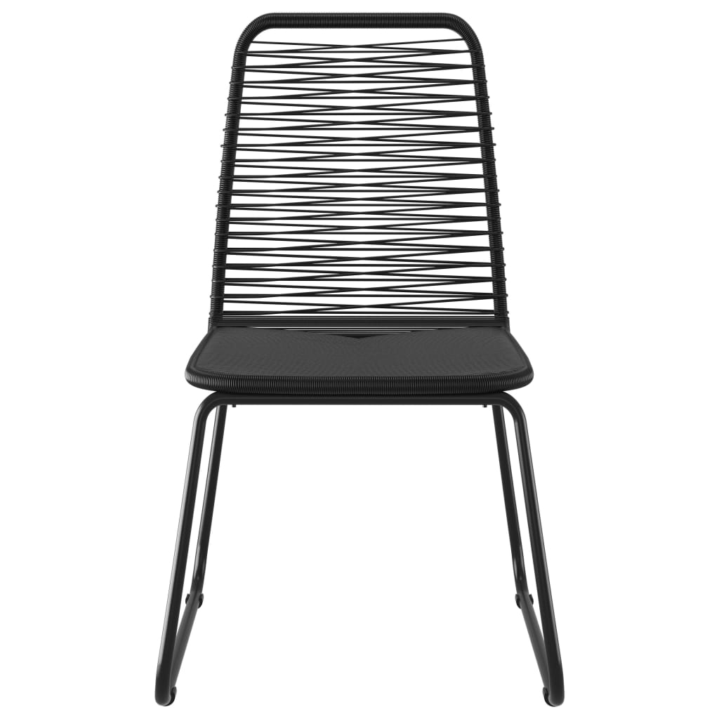 7 Piece Patio Dining Set PVC Rattan Black