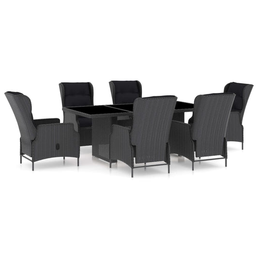 Outdoor Dining Set Dark Grey, Black