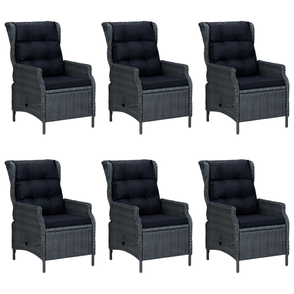 Outdoor Dining Set Dark Grey, Black