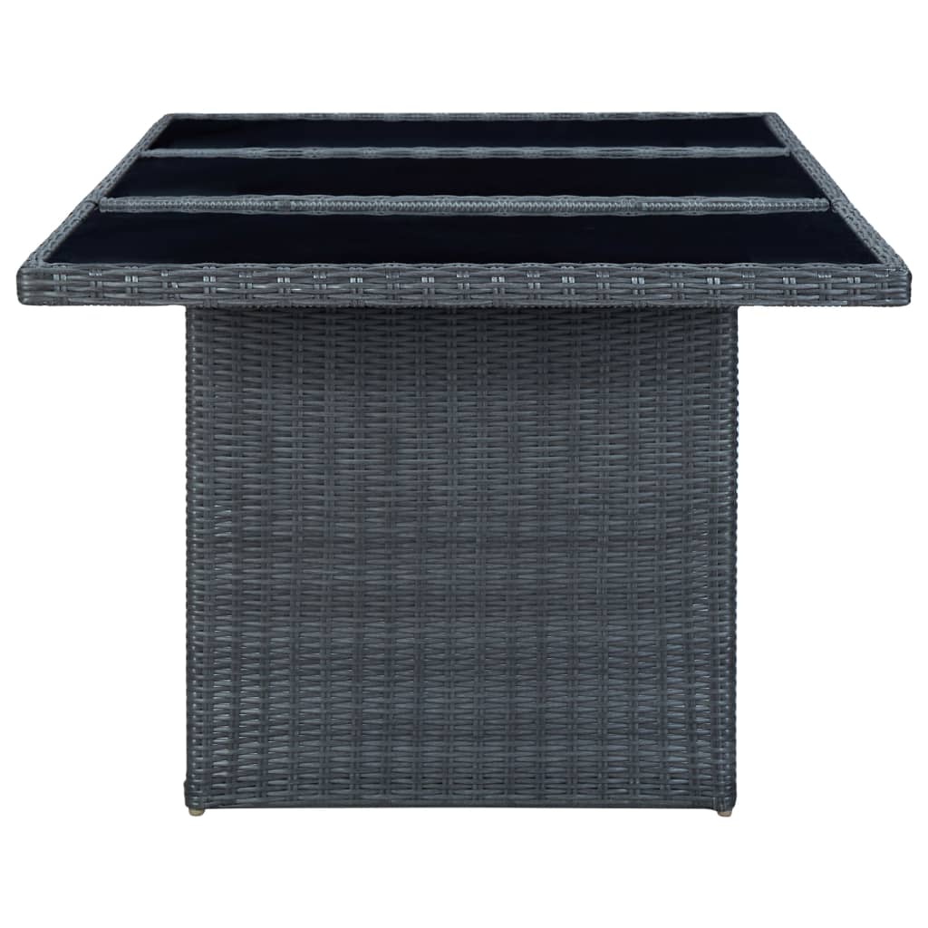 Outdoor Dining Set Dark Grey, Black