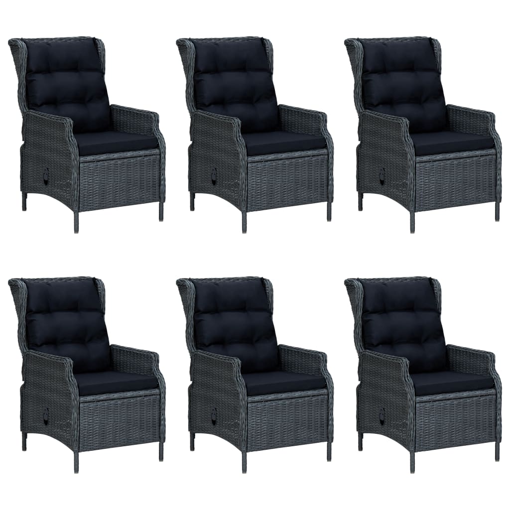 Outdoor Dining Set Dark grey Round PE rattan Large