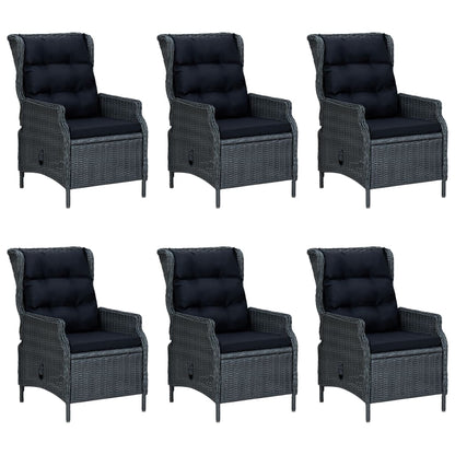 Outdoor Dining Set Dark grey Round PE rattan Large