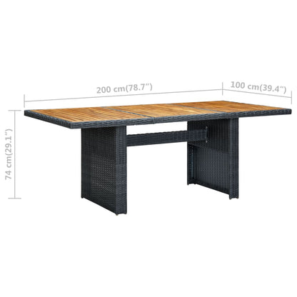Outdoor Dining Set Dark grey Round PE rattan Large