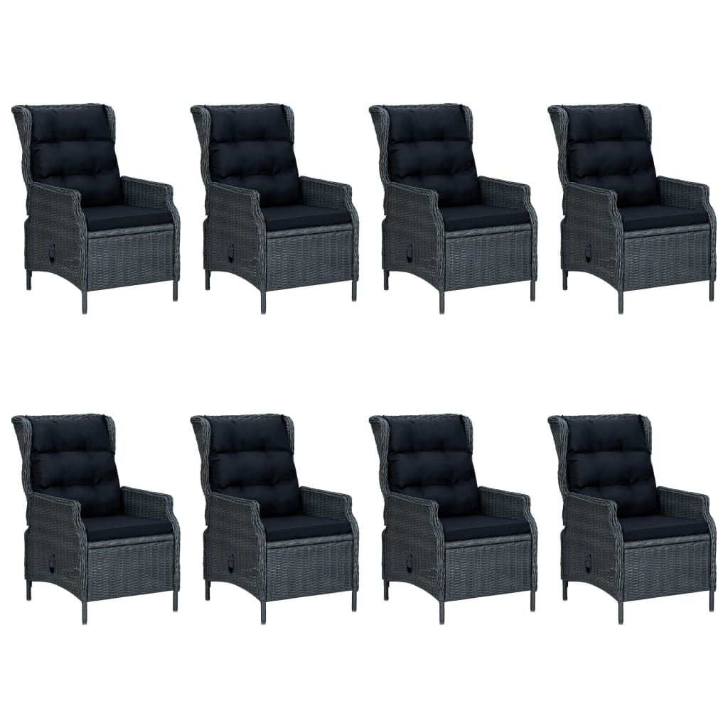 Outdoor Dining Set Dark grey and black