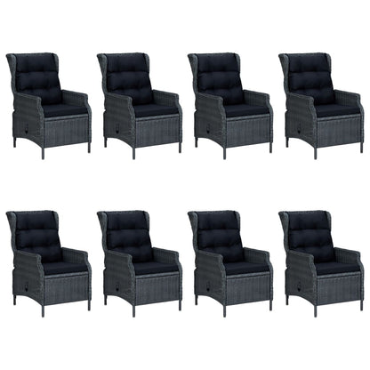 Outdoor Dining Set Dark grey and black