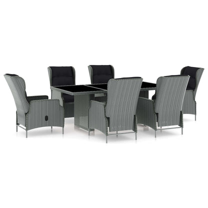 Outdoor Dining Set Light Grey, Black