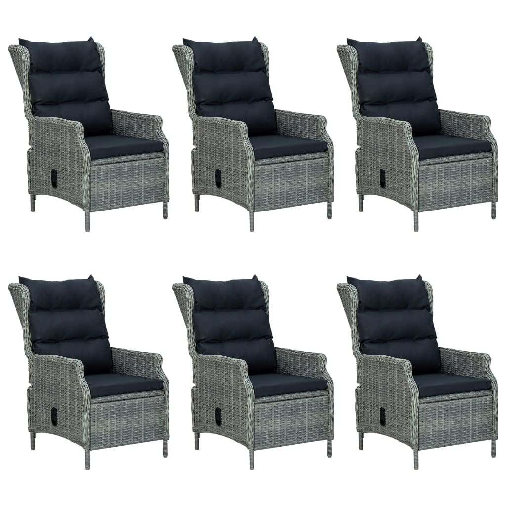 Outdoor Dining Set Light Grey, Black