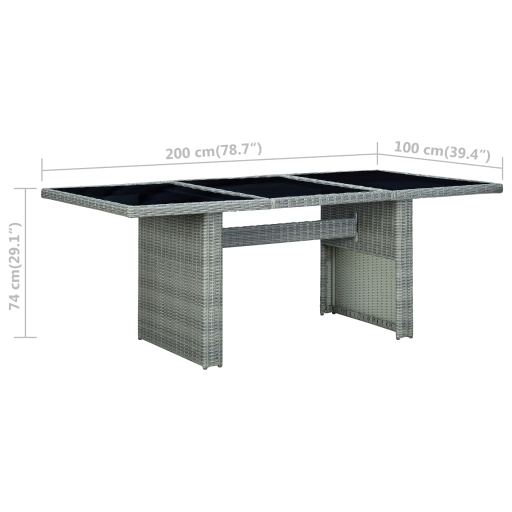 Outdoor Dining Set Light Grey, Black