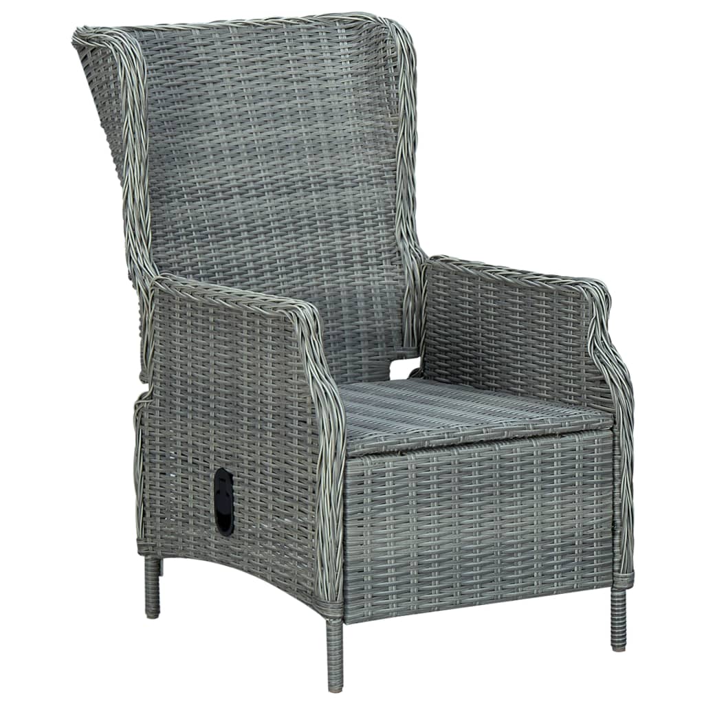 7 Piece Patio Dining Set with Cushions Poly Rattan Light Gray