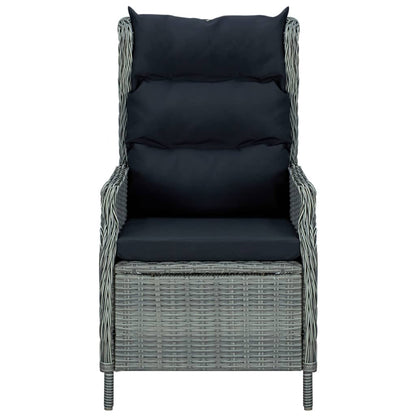 7 Piece Patio Dining Set with Cushions Poly Rattan Light Gray