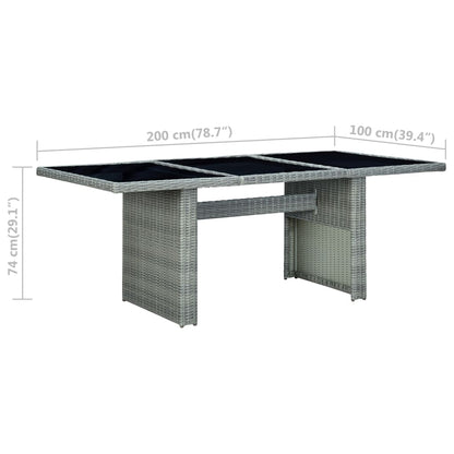 Outdoor Dining Set Light Grey