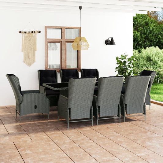 Outdoor Dining Set Light Grey