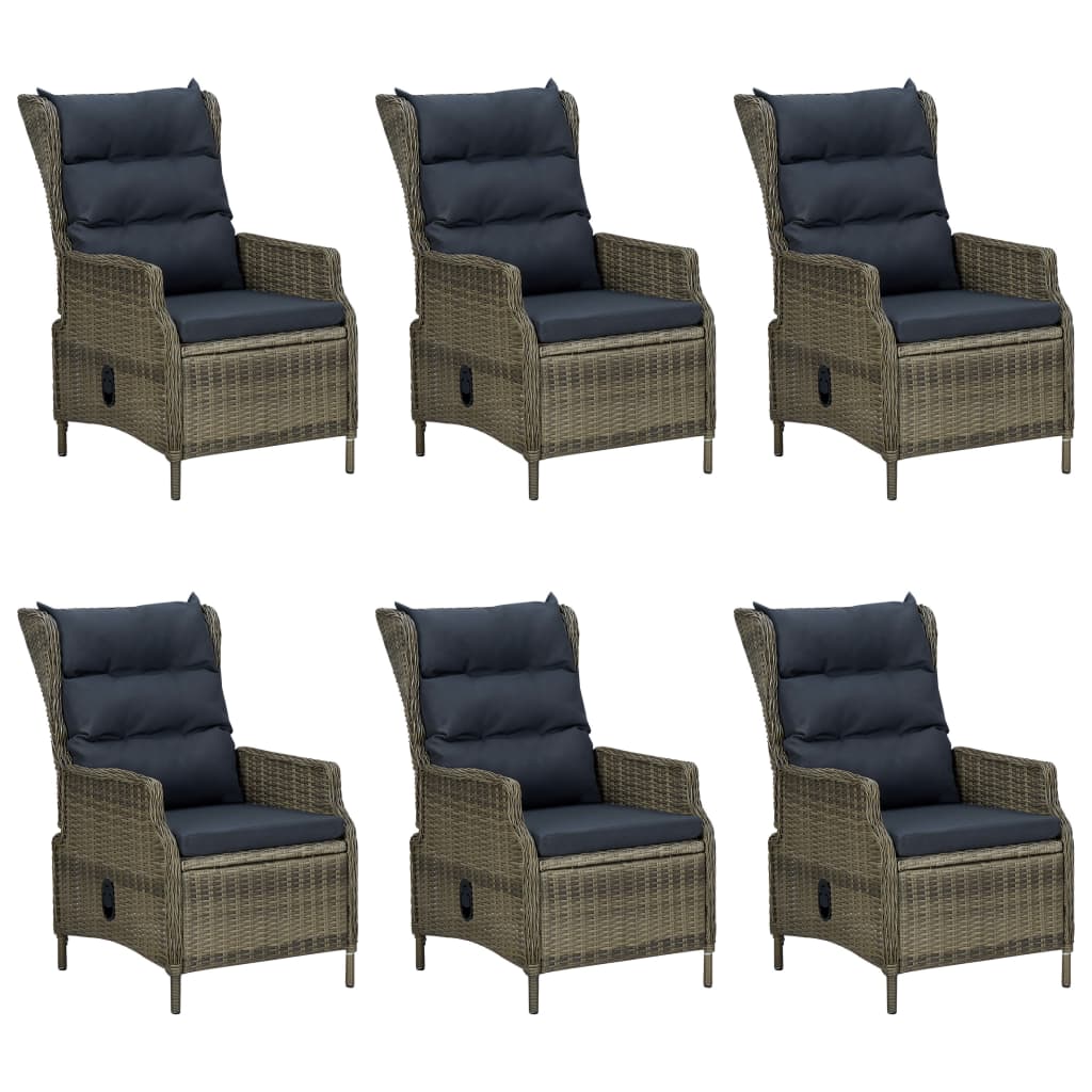 Patio Dining Set Set of 6 Brown