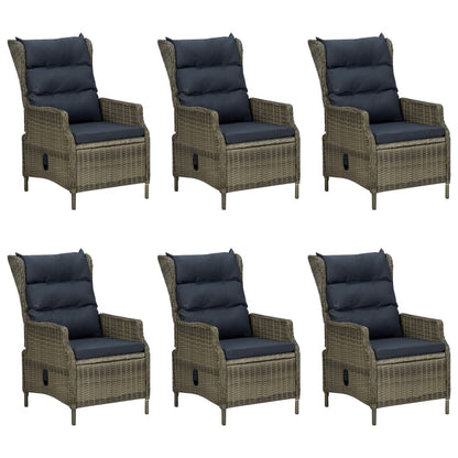 Patio Dining Set Set of 6 Brown