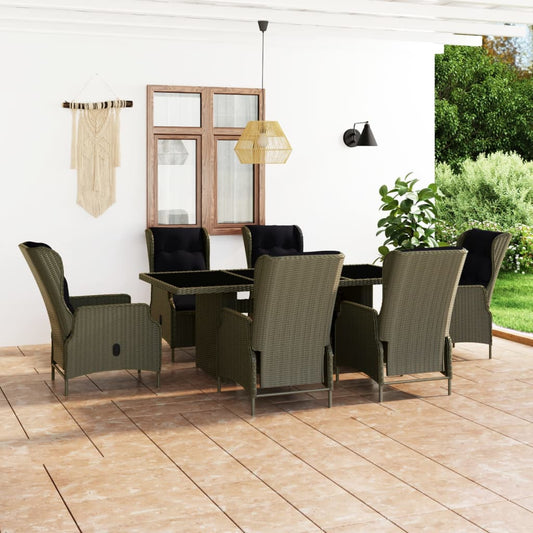 Patio Dining Set Set of 6 Brown