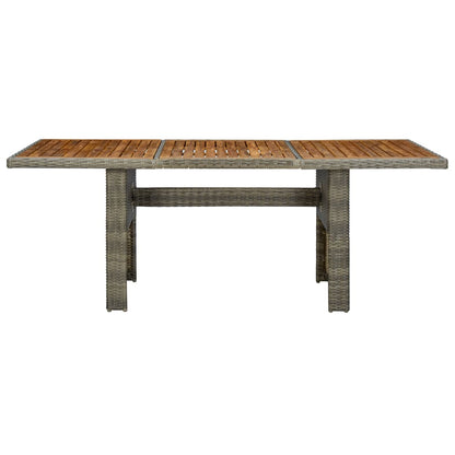 Patio Dining Set Set of 6 Brown Round PE rattan 7 Piece Set