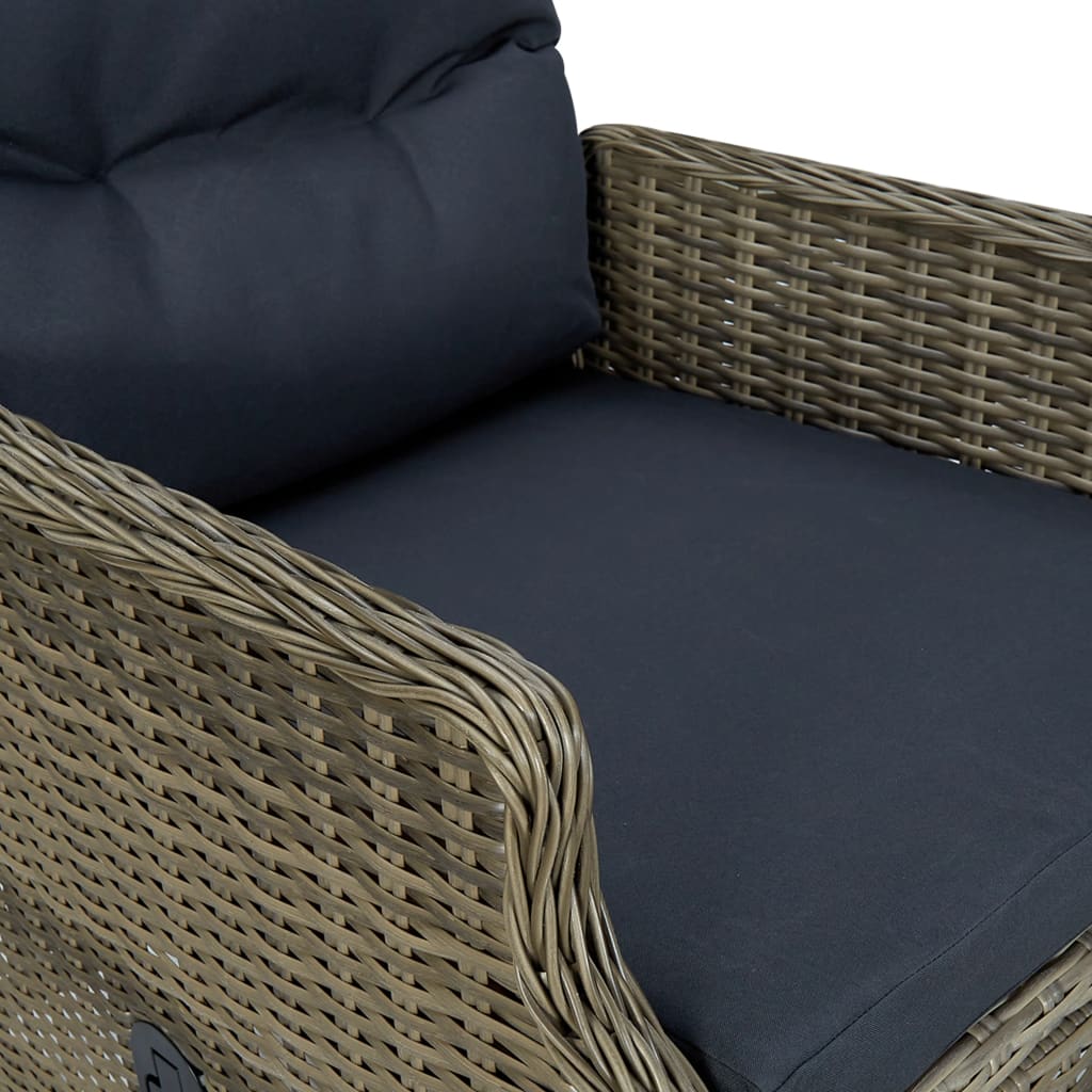 Patio Dining Set Set of 8 Brown Round PE rattan 9 Piece Set