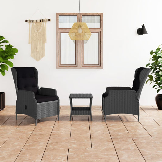 Garden Lounge Set Dark Grey, Black