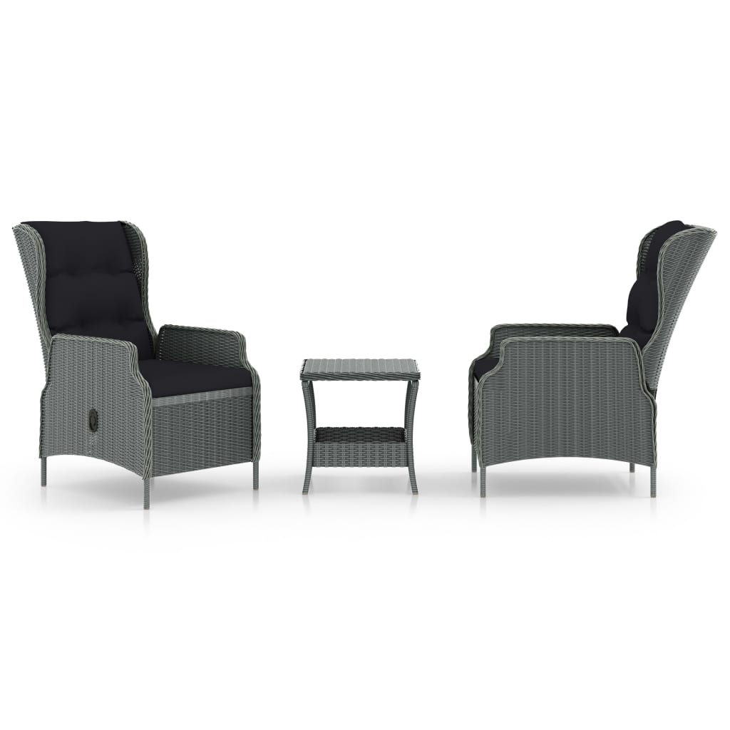 Garden Lounge Set Light Grey, Black
