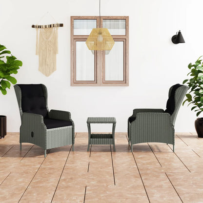 Garden Lounge Set Light Grey, Black