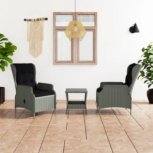 Garden Lounge Set Light Grey, Black