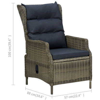 Garden Lounge Set Brown, Black