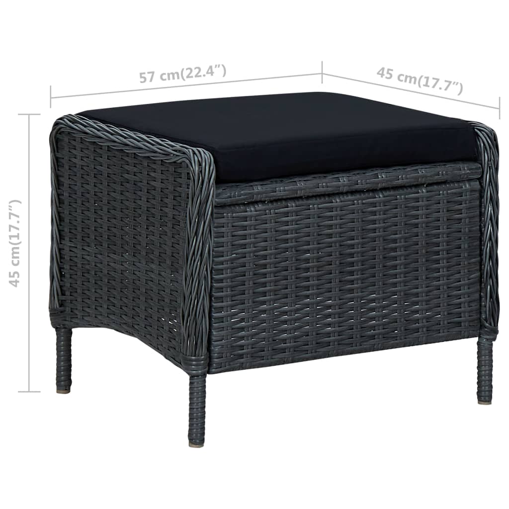 Garden Lounge Set Dark grey, Black
