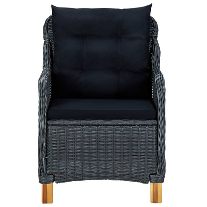 Outdoor Dining Set Dark Grey Round PE rattan 7 Piece Set Durable