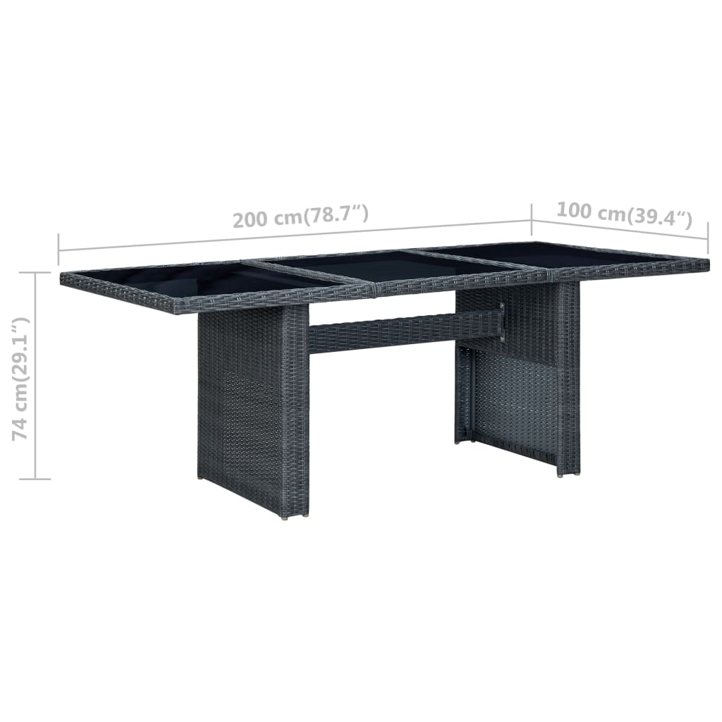 Outdoor Dining Set Dark Grey