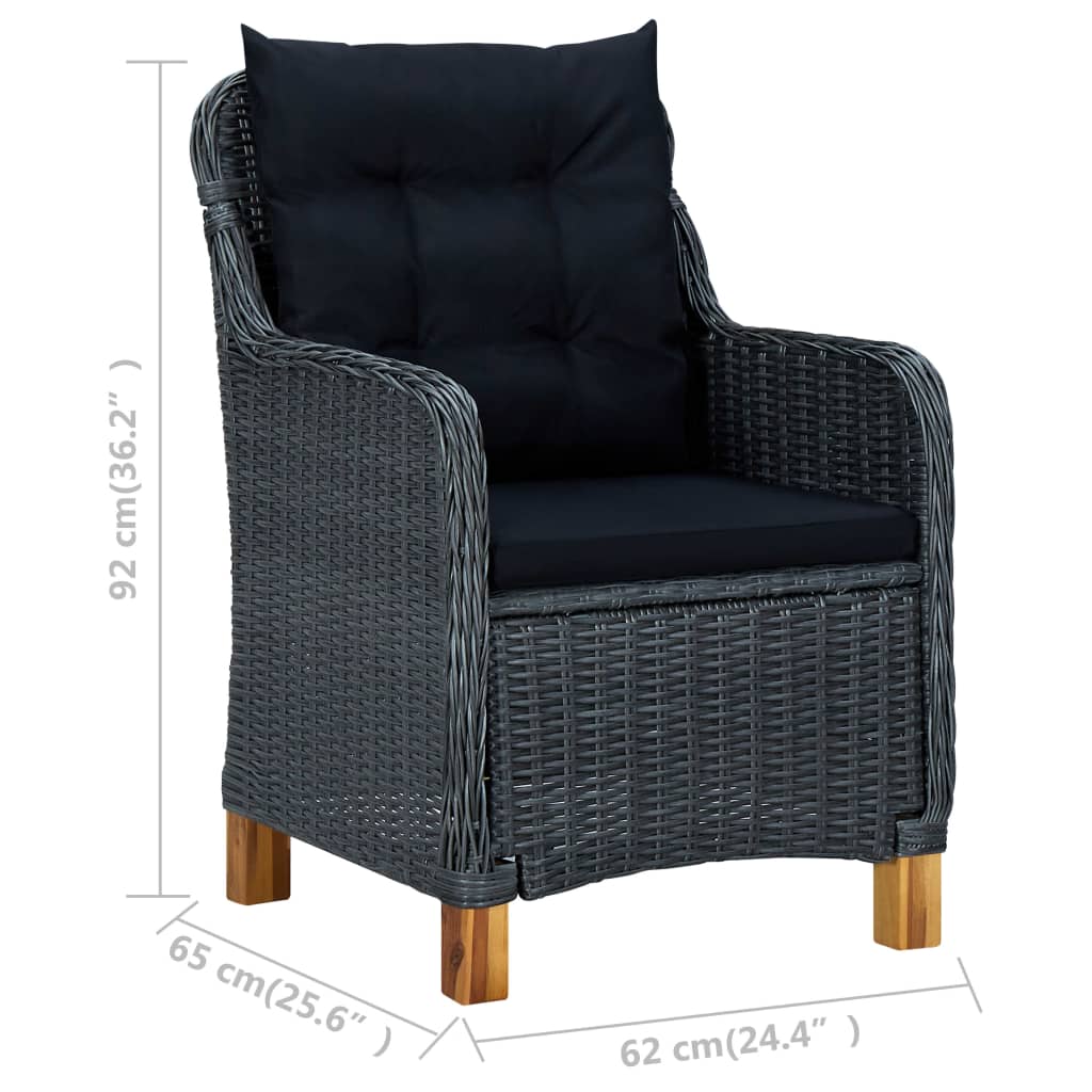 Outdoor Dining Set Dark Grey