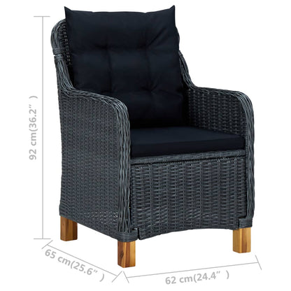 Outdoor Dining Set Dark Grey