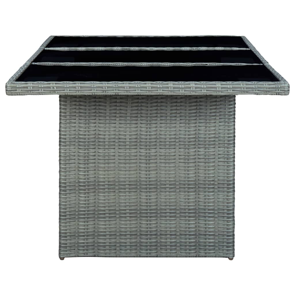 Outdoor Dining Set Light Grey Round PE Rattan 6-Piece Set