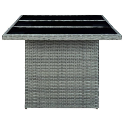 Outdoor Dining Set Light Grey Round PE Rattan 6-Piece Set