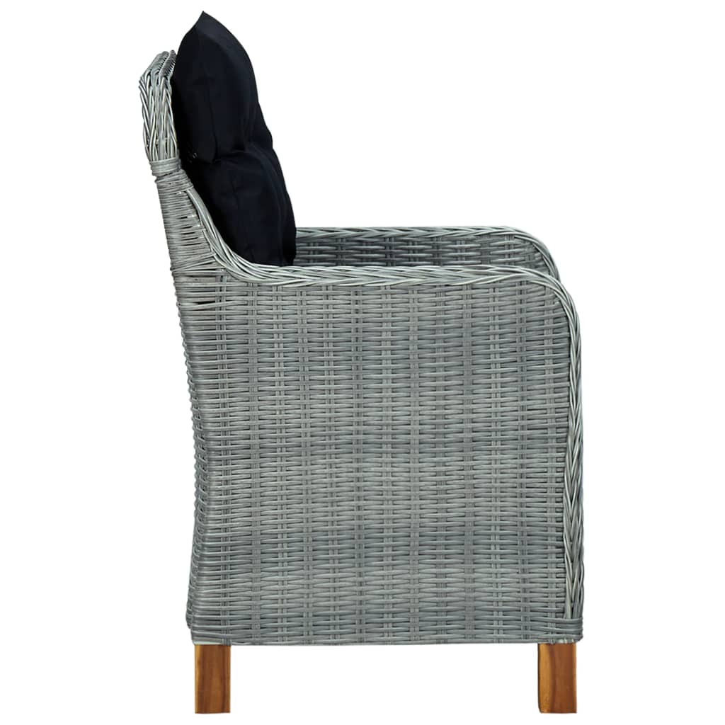 Patio Dining Set Set of 6 Light grey, Black
