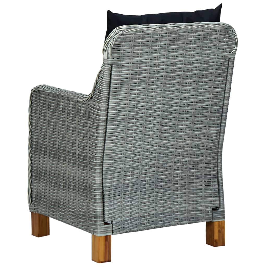 Patio Dining Set Set of 6 Light grey, Black