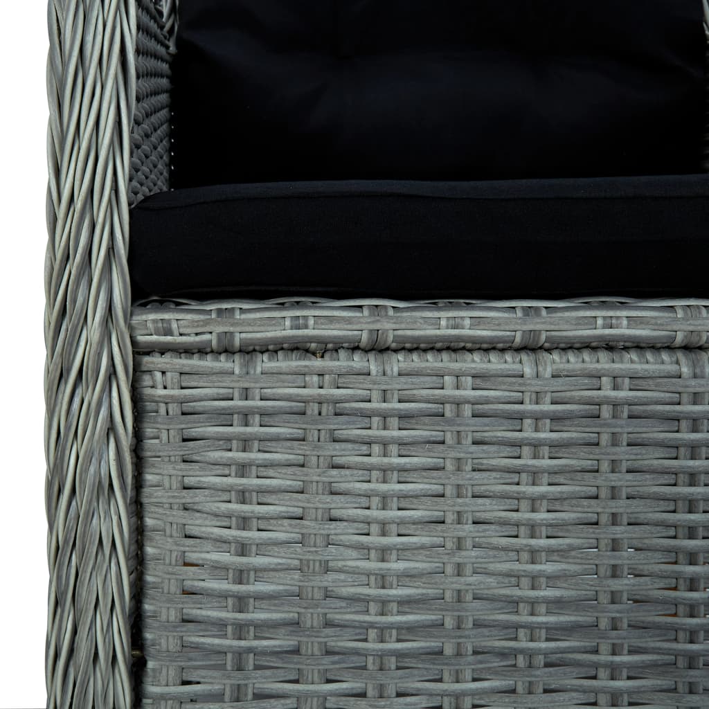 Patio Dining Set Set of 6 Light grey, Black