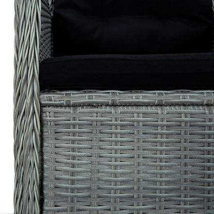 Patio Dining Set Set of 6 Light grey, Black