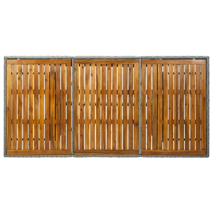 Patio Dining Set Set of 8 Light Gray, Black