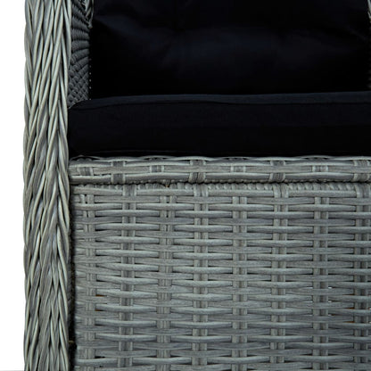 Patio Dining Set Set of 8 Light Gray, Black