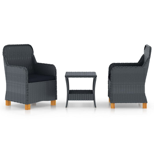 Garden Lounge Set Dark grey and black