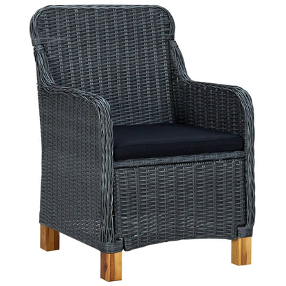 Garden Lounge Set Dark grey and black
