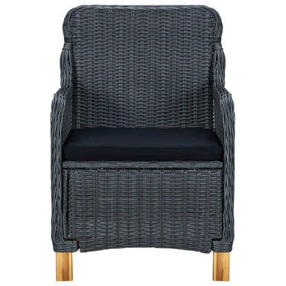 Garden Lounge Set Dark grey and black