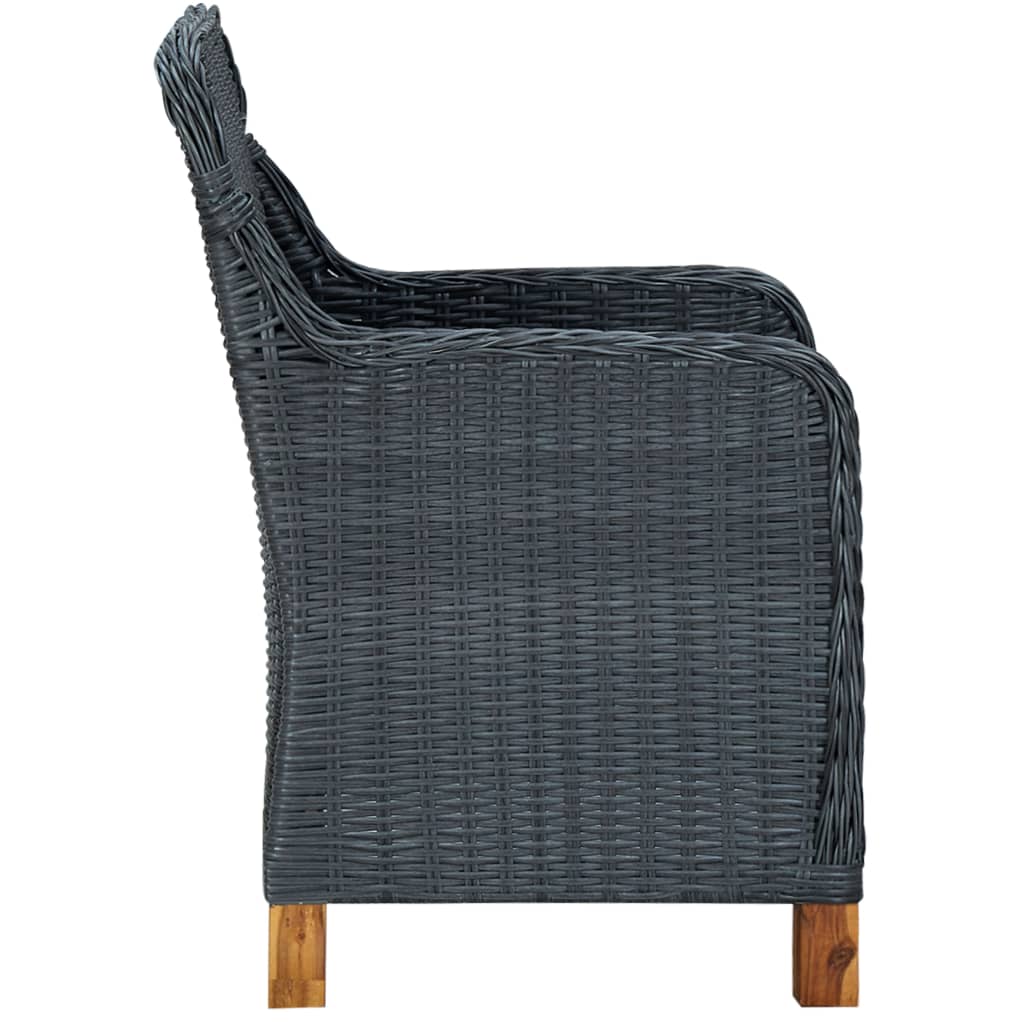 Garden Lounge Set Dark grey and black