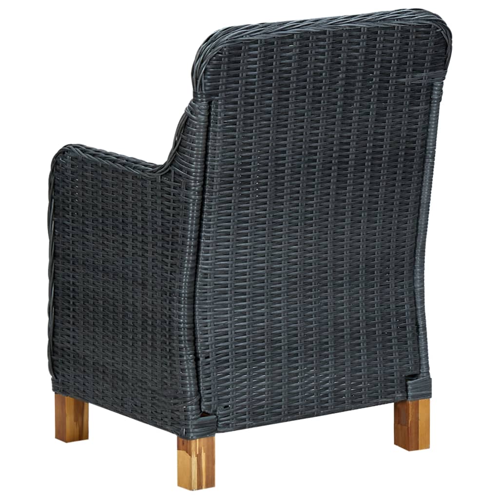 Garden Lounge Set Dark grey and black