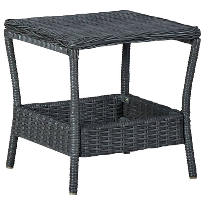 Garden Lounge Set Dark grey and black